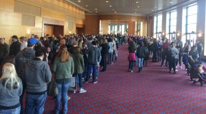 long entry lines for Heroes and Villians FanFest 2018